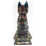 1119	LARGE CLOISONNE CAT, APPROXIMATELY 10 IN X 8 1/2 IN X 19 IN H