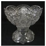 1133	EGGINTON SIGNED AMERICAN BRILLIANT CUT GLASS PUNCH BOWL, APPROXIMATELY 13 IN X 12 IN H