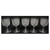 1139	AMERICAN BRILLIANT CUT GLASS GOBLETS, 5 MATCHING, APPROXIMATELY 3 3/4 IN X 6 IN