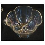 1145	CLOVER SHAPED THIN GLASS IRRIDISED PUNCH CUPS, EACH APPROXIMATELY 4 IN X 3 IN H