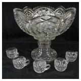 1150	LARGE PRESSED GLASS PUNCH BOWL, APPROXIMATELY 15 IN X 13 IN H