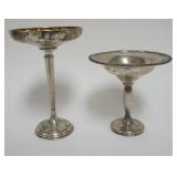 1164	2 STERLING SILVER WEIGHTED COMPOTES, TALLEST APPROXIMATELY 8 IN H