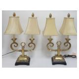 1173	PAIR OF NEOCLASSICAL TABLE LAMPS, EACH APPROXIMATELY 28 IN H