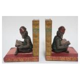 1176	SCHOLARY MONKEY COMPOSITE BOOKENDS, MONKEY READING A BOOK, EACH APPROXIMATELY 5 IN X 7 IN X9 IN