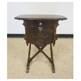 1202	WALNUT SMOKING STAND WITH UNUSUAL TURNED LEGS, APPROXIMATELY 23 IN X 14 IN X 29 IN H