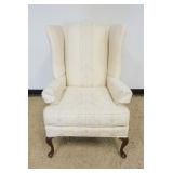 1207	UPHOLSTERED WING CHAIR, APPROXIMATELY 30 IN X 27 IN X 44 IN H