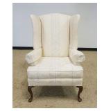 1208	UPHOLSTERED WING CHAIR, APPROXIMATELY 30 IN X 27 IN X 44 IN H