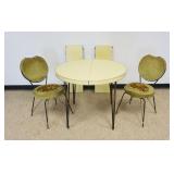 1210A	MID CENTURY MODERN DINETTE SET WITH 2 LEAVES, TABLE APPROXIMATELY 36 IN X 30 IN H, LEAVES EACH