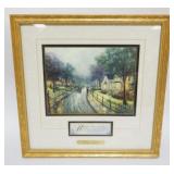 1218	THOMAS KINKADE FRAMED LITHO *HOME TOWN MEMORIES*, APPROXIMATELY 15 IN X 15 IN OVERALL