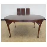 1229	HENKEL HARRIS VIRGINIA GALLERIES OVAL DINING TABLE WITH 3 LEAVES, FINISH #29, TABLE APPROXIMATE