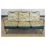 1235	WROUGHT IRON PATIO/SUN ROOM SETTEE WITH FLORAL DESIGNS, APPROXIMATELY 72 IN X 30 IN X 34 IN