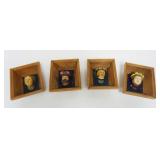 1017	GROUP OF 4 CHALK POLISH BUSTS IN SHADOW BOX FRAMES, EACH APPROXIMATELY 5 IN X 6 IN X 2 IN