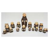 1028	GOBEL MONK COLLECTION, TALLEST PIECE APPROXIMATELY 11 IN HIGH