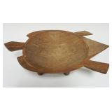 1044	FIJI WOOD CARVED KAVA BOWL TURTLE SHAPED, APPROXIMATELY 21 IN X 13 IN X 6 IN HIGH