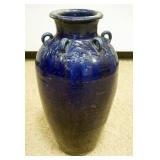 1063	LARGE COBALT GLAZED POTTERY FLOOR URN, APPROXIMATELY 14 IN X 27 IN H