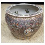 1064	LARGE PORCELAIN JARDINEER WITH KOI FISH, APPROXIMATELY 20 IN X 16 IN 