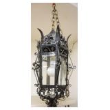 1070	FANCY WROUGHT IRON HANGING LAMP, APPROXIMATELY 31 IN H