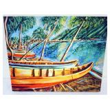 1074	GICLEE ON CANVAS *KAUAI CANOE* BY NATHALIE BOUTIN, SIGNED AND NUMBERED, APPROXIMATELY 18 IN X 2