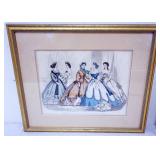 1090	2 FRAMED AND MATTED FASHION PRINTS, LARGEST APPROXIMATELY 16 IN X 14 IN 