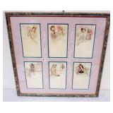 1093	FRAMED AND MATTED FRENCH CHOCOLATE MENUS, APPROXIMATELY 23 IN X 23 IN OVERALL