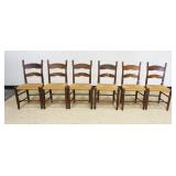 1109	SET OF 6 FRENCH COUNTRY RUSH SEAT CHAIRS