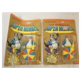 1144	TOY BIZ DC COMICS SUPER HEROS, BATMAN, PENGUIN IN BLISTER PACK, 1989, BOTH CARDS WORN