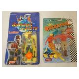 1145	DEFENDERS OF THE EARTH AND ROCKETEERS TOY FIGURES IN BLISTER PACKS, 1 DATED 1985