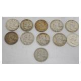 1181	11 FRANKLIN HALF DOLLARS