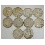 1183	10 FRANKLIN HALF DOLLARS