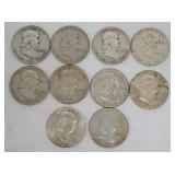 1184	10 FRANKLIN HALF DOLLARS