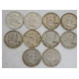 1185	10 FRANKLIN HALF DOLLARS