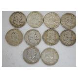 1186	10 FRANKLIN HALF DOLLARS