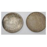 1191	2 MORGAN SILVER DOLLARS, 1884 AND 1889 O MINT