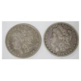 1193	2 MORGAN SILVER DOLLARS, 1881 AND 1882 O MINT