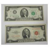 1197	1953 AND 1976 2 DOLLAR BILLS