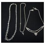 1208	3 STERLING SILVER NECKLACES, 2.13 OZT INCLUDING STONES