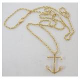 1214	14K ANCHOR NECKLACE, 3.38 DWT, APPROXIMATELY 20 IN L 