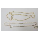 1221	2 10K  GOLD NECKLACES, 3.48 DWT, ONE NEEDS REPAIR