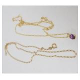 1223	14K NECKLACES, 2.67 DWT INCLUDING STONE