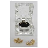 1234	LADIES DIAMOND RING, 1.45 DWT WITH STONES, DIAMOND EARRINGS 3.83 DWT, DIAMONDS UNTESTED