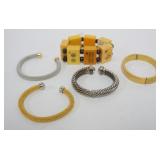 1240	5 ASSORTED LADIES BRACELETS, 1 MARKED GAM CO, 1 BAKELITE MARKED THE GREY DOVE