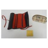 1243A	BURBERRY MAKE UP BAG AND EXIMIOUS ITALY JEWELRY TRAVEL CASES