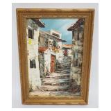 1061	OIL PAINTING ON BOARD CONTINENTAL STREET SCENE, ARTIST SIGNED, APPROXIMATELY 12 IN X 14 IN OVER