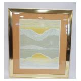 1063	MAJORIE TOMCHUK COLORED EMBOSSING TITLED *SAND HILLS* 43/150, FRAMED & MATTED, APPROXIMATELY 32