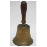 1069	ANTIQUE BRASS SCHOOL BELL, APPROXIMATELY 10 IN HIGH