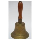 1070	ANTIQUE BRASS SCHOOL BELL, APPROXIMATELY 10 IN HIGH