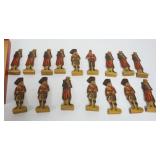 1080	GROUP OF ASSORTED CARDBOARD SOLDIERS ON WOOD BASES, EACH APPROXIMATELY 7 IN HIGH