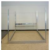 1183	CHROME MODERN STYLE POSTER BED, HOLLYWOOD FRAME FITS INSIDE, NOT INCLUDED, APPROXIMATELY 84 IN 