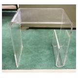 1185	MODERN STYLE LUCITE STAND, APPROXIMATELY 23 IN X 17 IN X 23 IN H