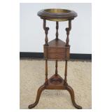 1242	BAKER FURNITURE MAHOGANY PLANT STAND WITH BRASS LINER AND 1 DOOR COMPARTMENT CENTER, APPROXIMAT